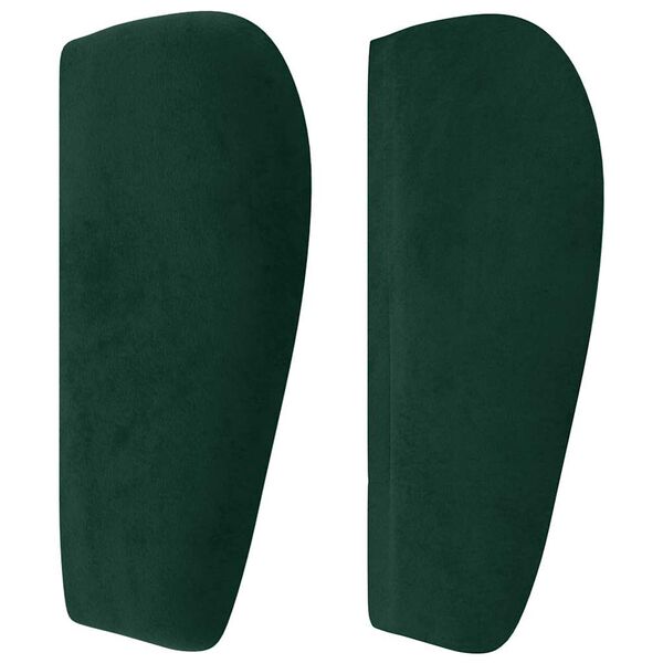 vidaXL T&ecirc;te de lit avec oreilles Vert fonc&eacute; 147x23x78/88 cm Velours