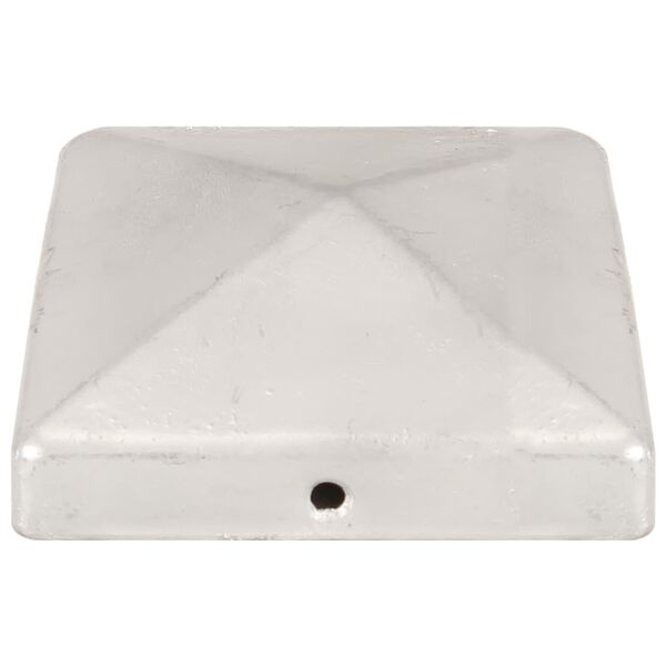 vidaXL Bouchons de poteau de cl&ocirc;ture 6 pcs M&eacute;tal galvanis&eacute; 101x101 mm