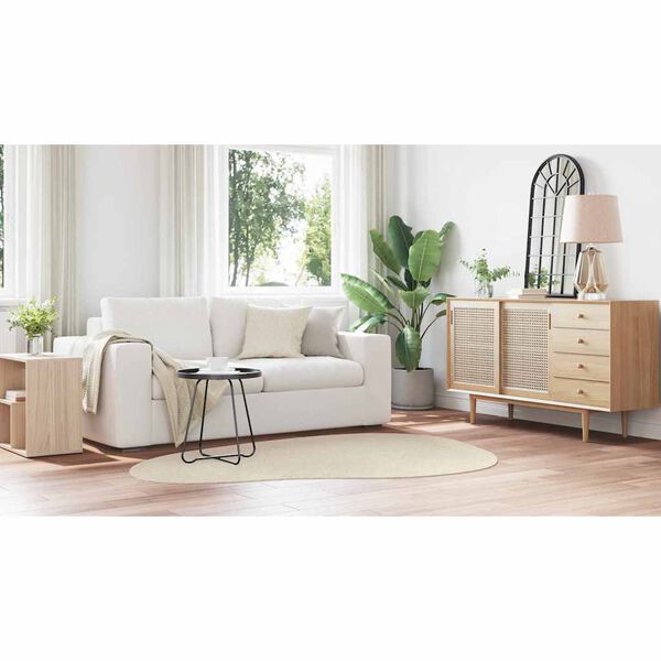 vidaXL Tapis de surface HUARTE Beige 140 x 200 cm Polyester