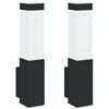 vidaXL Applique Murale Ext&eacute;rieure 2 pcs Noir 10.5 x 6 x 33 cm