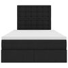 vidaXL Lit avec rangement et matelas Noir 120 x 190 cm tissu