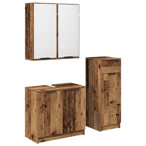 vidaXL Ensemble de mobilier de salle de bain 3 pcs Bois ancien