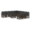vidaXL Ensemble de canap&eacute; de jardin 12 pcs Gris polyrotin