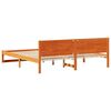 vidaXL Cadre de lit avec t&ecirc;te de lit Brun cire 200 x 200 cm Pin massif