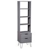 vidaXL Biblioth&egrave;que New York Gris Bois de pin massif