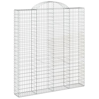 vidaXL Paniers à gabions arqués 15 pcs 200x30x220/240 cm fer galvanisé