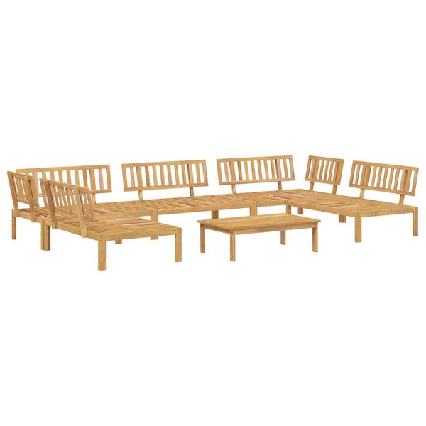vidaXL Ensemble de Canap&eacute;s Uni 6 pcs Taupe Bois d'Acacia Massif