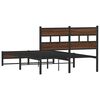 vidaXL Cadre de lit en m&eacute;tal sans matelas ch&ecirc;ne marron 120x190 cm