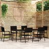 vidaXL Ensemble &agrave; manger de jardin 7 pcs Noir