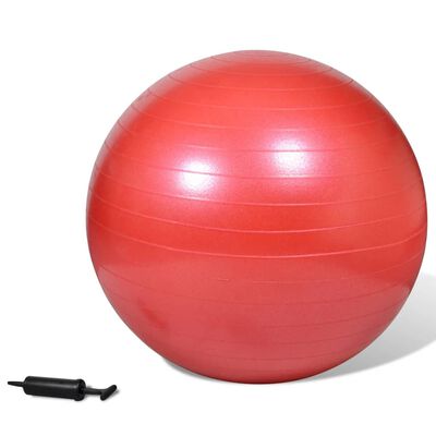 Ballon de gymnastique avec pompe en rouge 85 cm