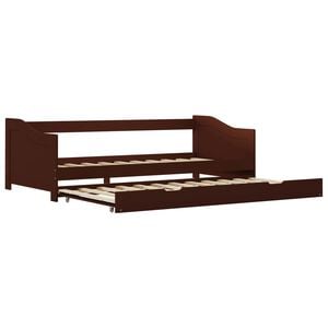 vidaXL Cadre de lit extensible sans matelas marron fonc&eacute; 90x200 cm