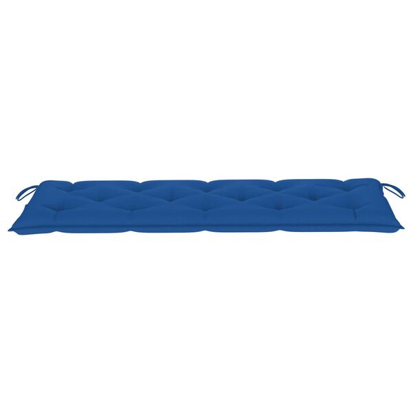 vidaXL Banc Batavia avec coussin bleu 150 cm Bois de teck massif