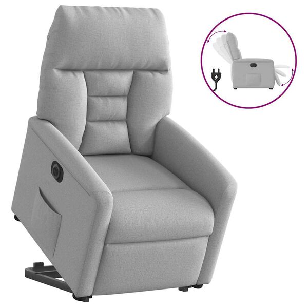 vidaXL Fauteuil inclinable &eacute;lectrique gris nuage tissu