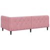 vidaXL Cadre de lit d'angle avec matelas Rose 90 x 190 cm Velours