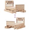 vidaXL Lit biblioth&egrave;que sans matelas 90x200 cm bois de pin massif