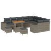 vidaXL Ensemble de canap&eacute; de jardin avec coussin 12 pcs Gris polyrotin