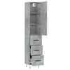 vidaXL Buffet haut Gris b&eacute;ton 34,5x34x180 cm Bois d'ing&eacute;nierie