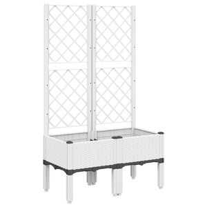 vidaXL Jardini&egrave;re avec treillis blanc 80x40x142 cm PP