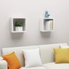 vidaXL &Eacute;tag&egrave;res cube murales 2 pcs Blanc brillant 30x15x30 cm