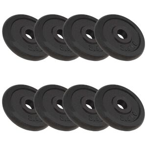 vidaXL Plaque de poids 8 pcs 8x2,5 kg Fonte