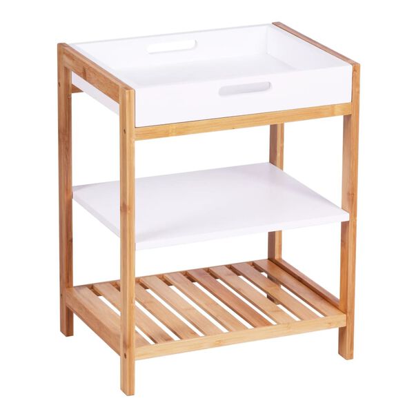 HI &Eacute;tag&egrave;re de salle de bain multifonctionnelle 40x30x50 cm bambou