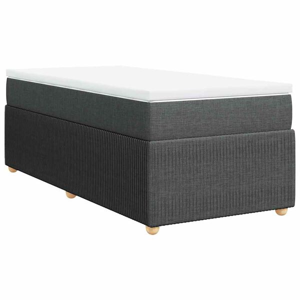 vidaXL Sommier à lattes de lit et matelas Gris foncé 90x190 cm Tissu