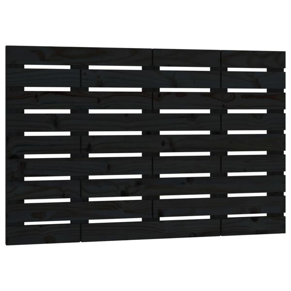 vidaXL T&ecirc;te de lit murale Noir 81x3x63 cm Bois massif de pin