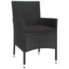 vidaXL Ensemble &agrave; manger de jardin coussins 7pcs Noir R&eacute;sine tress&eacute;e