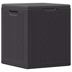 vidaXL Bo&icirc;te de rangement de jardin 90 L Noir PP Rotin