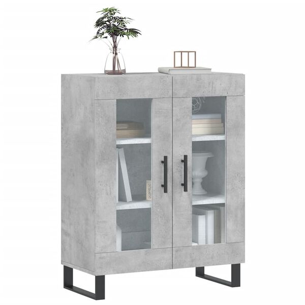 vidaXL Buffet gris b&eacute;ton 69,5x34x90 cm bois d'ing&eacute;nierie