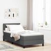 vidaXL Lit &agrave; ressorts avec matelas Gris fonc&eacute; 80 x 200 cm tissu
