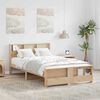vidaXL Cadre de lit Marron 135 x 190 cm Bois d'ing&eacute;nierie