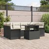 vidaXL Ensemble de canap&eacute; de jardin avec coussin 7 pcs Noir Poly rotin