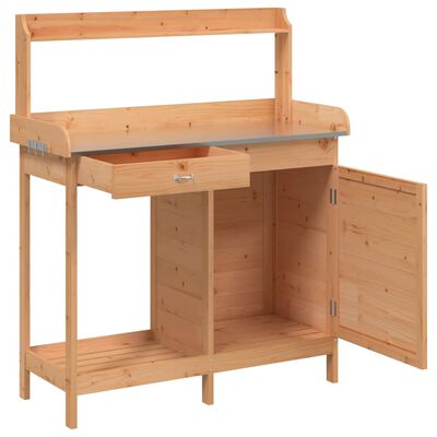 vidaXL Table de rempotage avec armoire marron bois massif de sapin