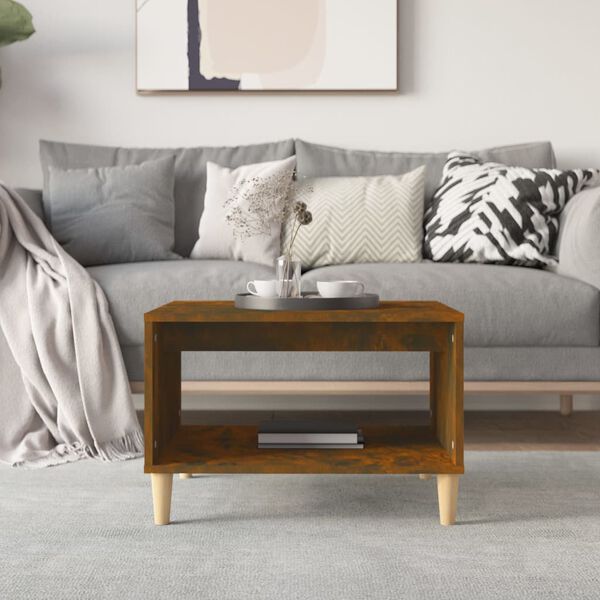 vidaXL Table basse Ch&ecirc;ne fum&eacute; 60x50x40 cm Bois d'ing&eacute;nierie
