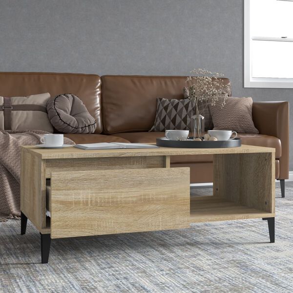 vidaXL Table basse Ch&ecirc;ne sonoma 90x50x36,5 cm Bois d'ing&eacute;nierie