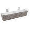 vidaXL Lits sur&eacute;lev&eacute;s de balcon 2 pcs 80 cm Gris R&eacute;sine tress&eacute;e