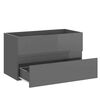 vidaXL Ensemble de meubles de bain 2 pcs Gris brillant Agglom&eacute;r&eacute;
