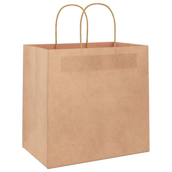 vidaXL Sacs en papier 50 pcs avec poign&eacute;es marron 26x17x25 cm