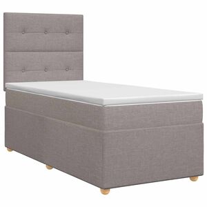 vidaXL Lit boxspring avec matelas Taupe 90 x 190 cm Tissu