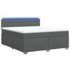 vidaXL Lit de box spring avec matelas et LED Gris fonc&eacute; 140 x 190 cm