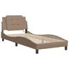 vidaXL Cadre de lit avec LED sans matelas Zadar cappuccino 100x200 cm