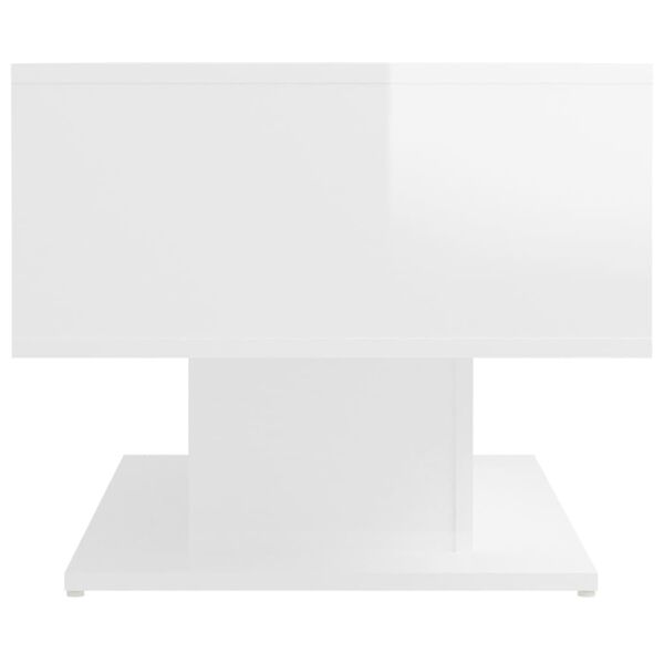vidaXL Table basse blanc brillant 103,5x50x44,5 cm bois d'ing&eacute;nierie
