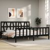 vidaXL Cadre de lit sans matelas noir 200x200 cm bois massif de pin