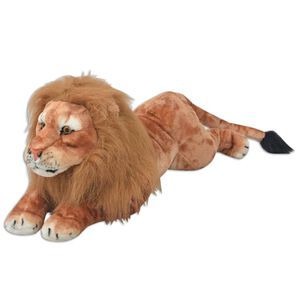 vidaXL Lion en peluche Marron XXL