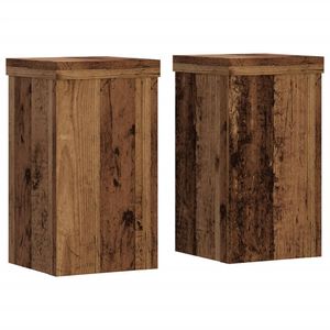 vidaXL Support de Plante 2 pi&egrave;ces Bois ancien 10 x 10 x 18 cm