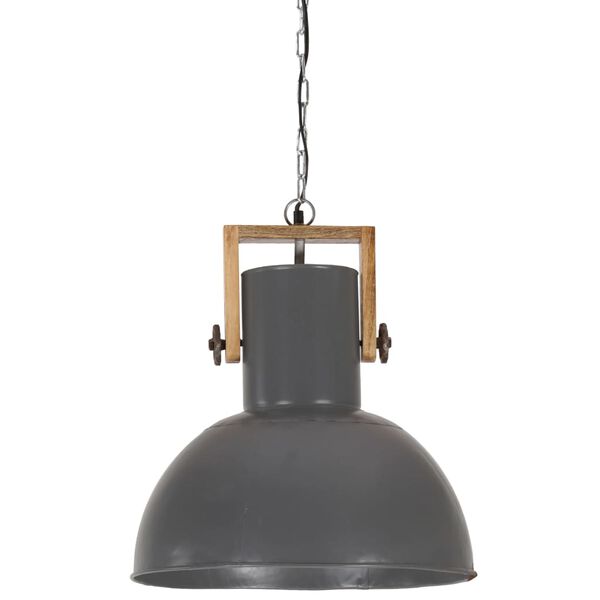 vidaXL Lampe suspendue industrielle 25 W Gris Rond Manguier 42 cm E27