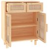 vidaXL Buffet Marron 60x30x75 cm Bois de pin massif et rotin naturel