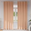 vidaXL Rideaux occultants avec anneaux 2 pcs Marron Clair 260 x 140 cm