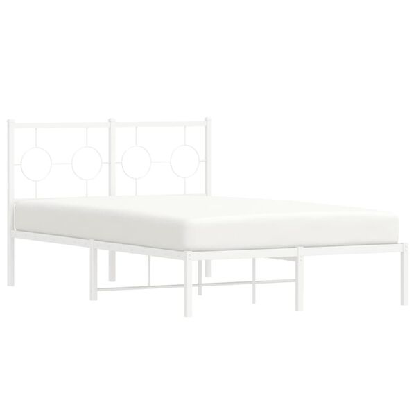 vidaXL Cadre de lit métal sans matelas et tête de lit blanc 120x190 cm